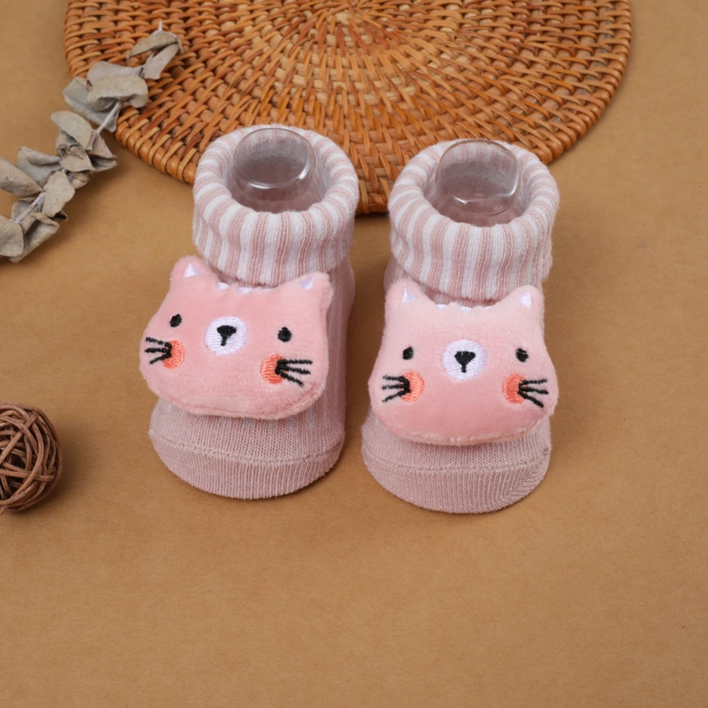 0-12 Months Baby Fashion Cartoon Cute Socks Baby Casual Printed Cotton Socks A Pair Of Non-Slip Machine Washable Socks