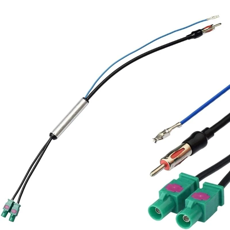 H7BD Dual Fakra-1Din Aerial Antenna Adapter Radio Adaptor Antenna FM Cable