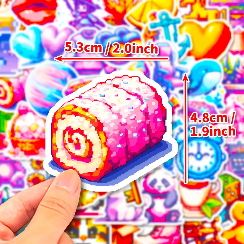 10/30/50pcs Colorful Cartoon Pixel Style Graffiti Stickers Aesthetic DIY Scrapbook Phone Helmet Cute Waterproof Sticker Toy Gift