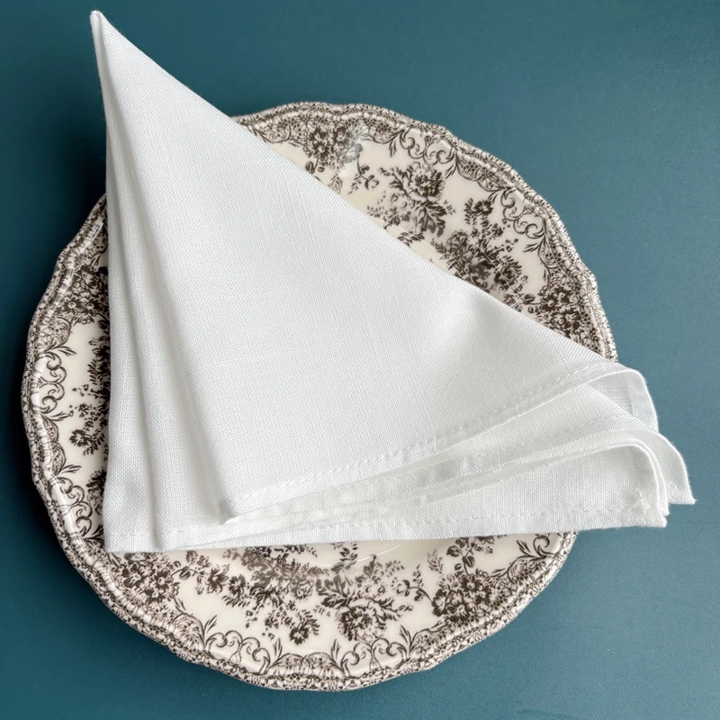 Picture 6: 12 Pieces 100% Cotton Dinner Napkin White Napkin Soft Absorbent Comfortable - Ideal for Events and Regular Use