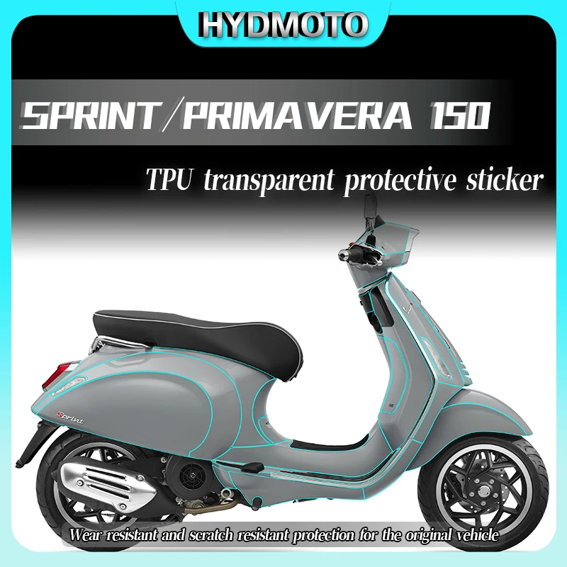 For Vespa Sprint 150 PRIMAVERA 150 Stickers Transparent Film Protective Film TPU Invisible Car Cover Film Modified Accessories﻿