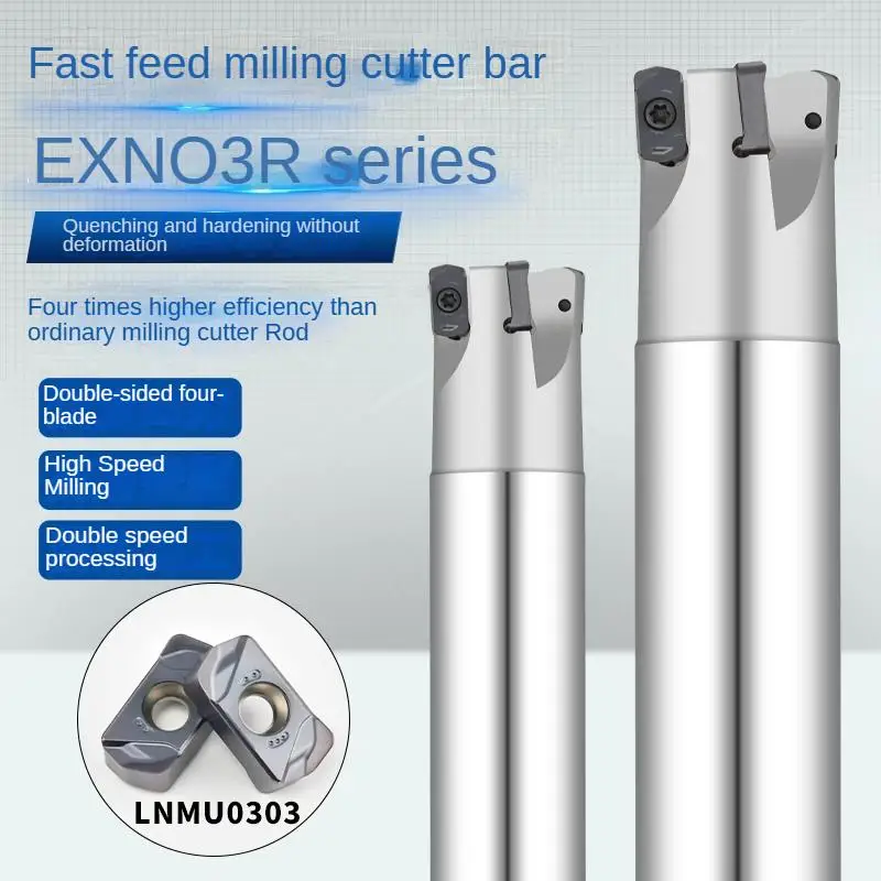 EXN03R High Feed Roughing CNC Milling Tool Holder, Double-Sided Insert LNMU0303 for Machining Centers