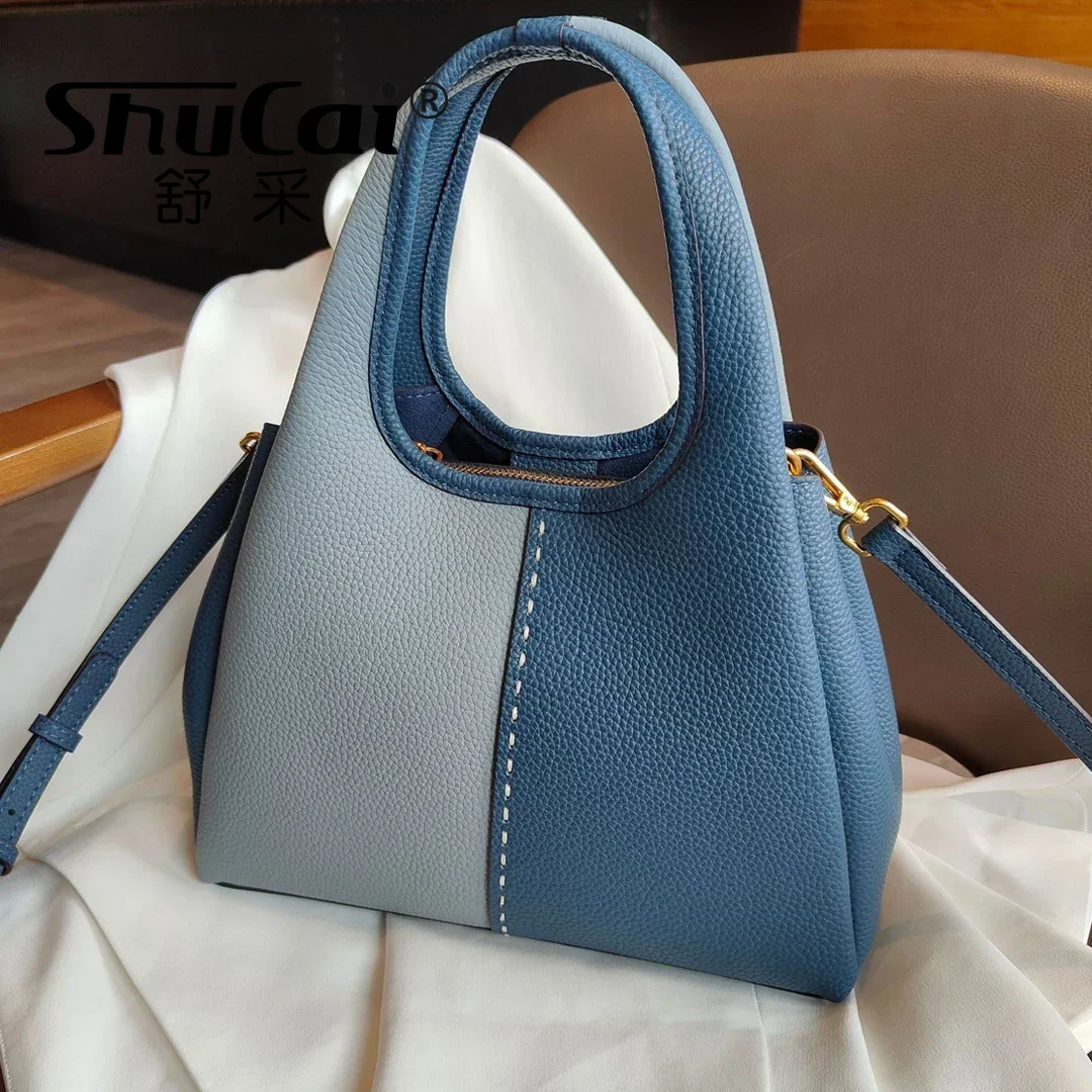 Genuine leather New vegetable basket handbag commuting designer luxury shoulder corssbody tote bag