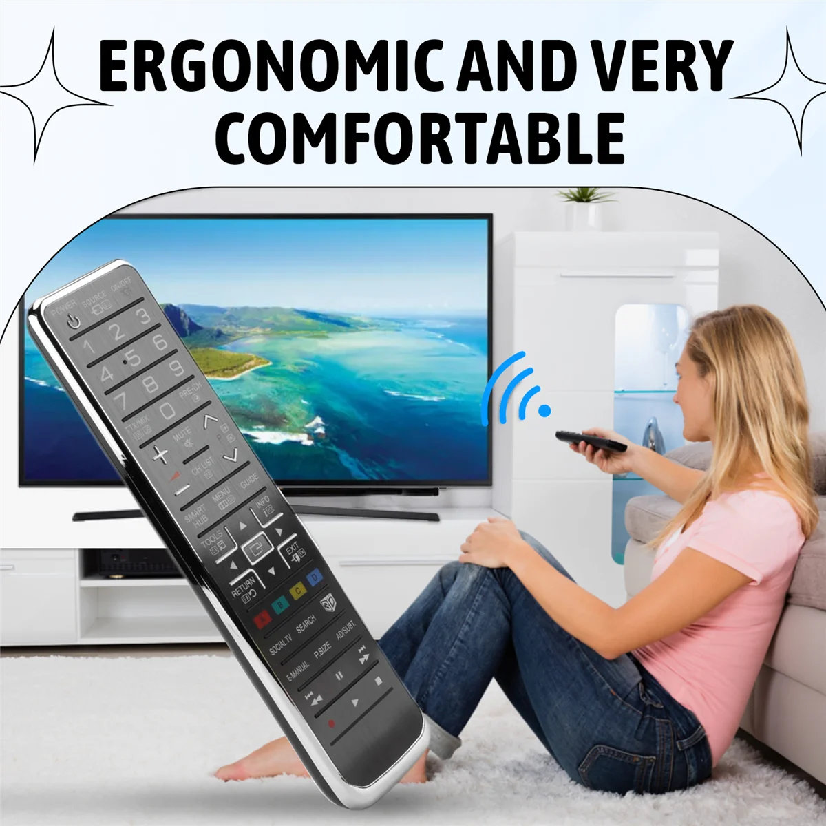 

【Подставка цены】AA59-00543A Замените пульт дистанционного управления для Samsung LED LCD Plasma 3D TV UE40D8000YU PS51D8000FU UE55D7000LU UE55D8000YU