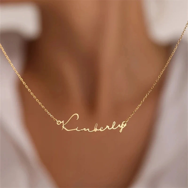 Collar con nombre personalizado, gargantilla dorada personalizada, collares de acero inoxidable para mujer y hombre, joyería personalizada, regalo para pareja
