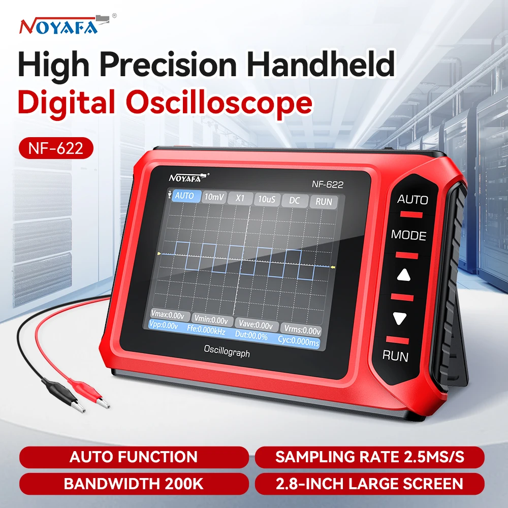 

NOYAFA Professional Digital Oscilloscope 2.5MS/S Sampling Rate 200KHz Analog Bandwidth 800 VPP Electronic Repair Tool