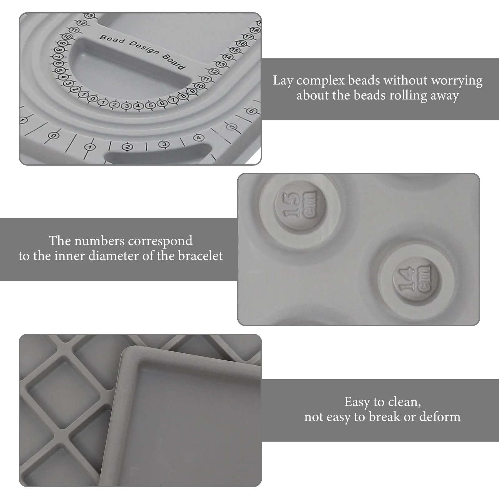 

4pcs Bead Design Board Jewelry Making Tray Beading Accessories Storage Tool Plastic Measurement Dish for Beads for jewelry