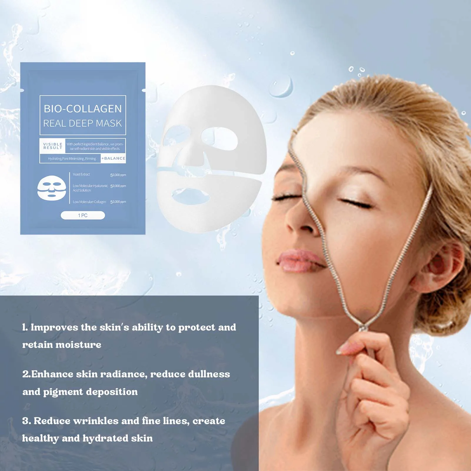 1/4pcs Collagen Pestlo Mask Wrinkle Lifting Firming Shrink Pores Tearing Mask for Dry & Oily Facial Skin Care