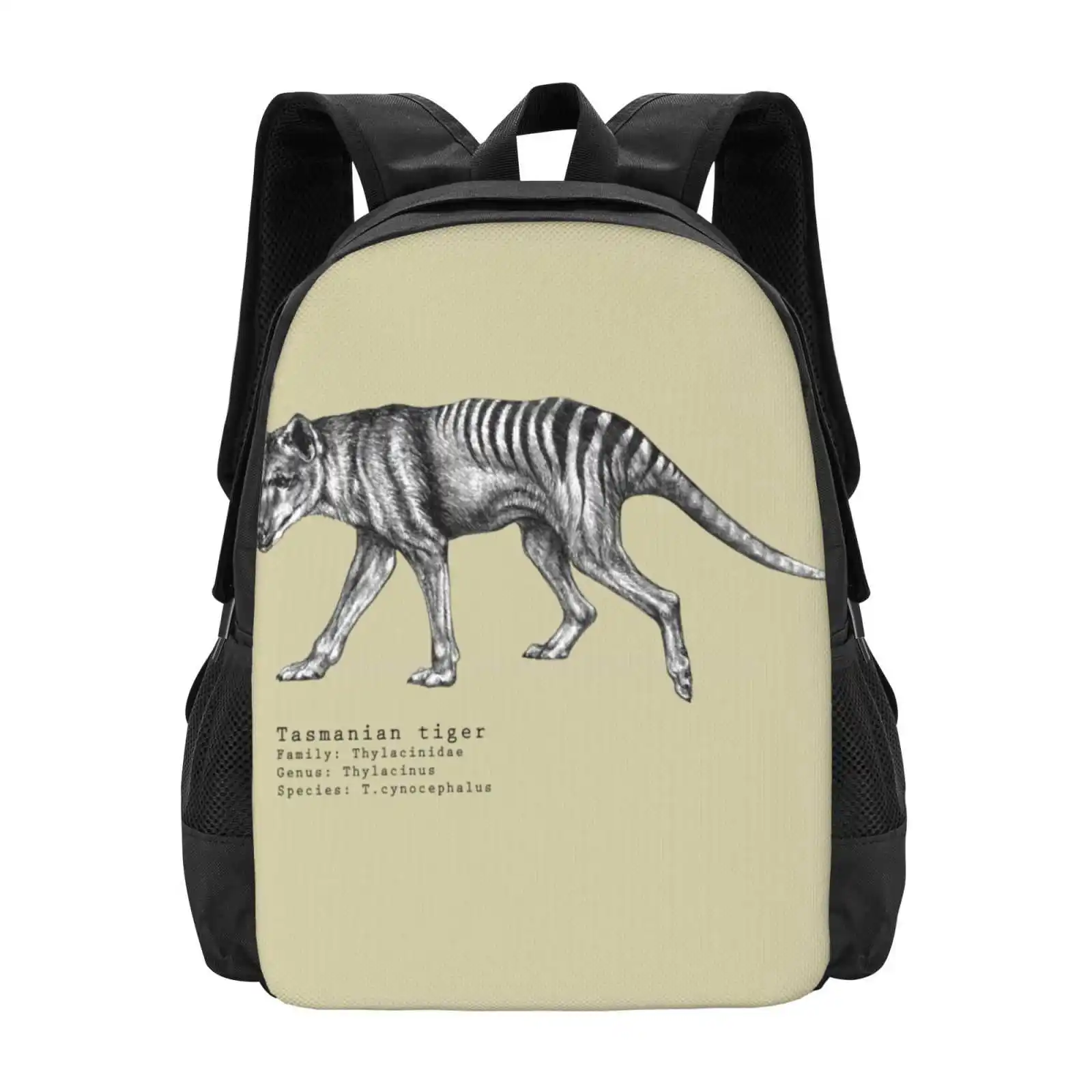 Tasmanian Tiger Hot Sale Schoolbag Backpack Fashion Bags Wildlife Extinct Realistic Thylacine