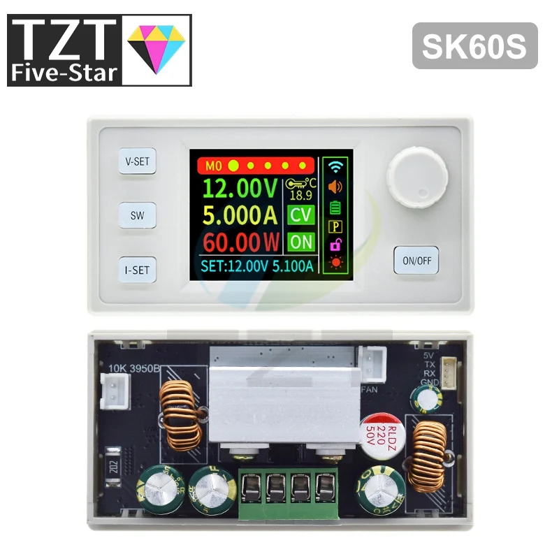 SK60 SK60S DC 6-36V 60W 5A Convertitore Buck Boost Modulo di alimentazione regolabile CNC Modulo di carica solare corrente a tensione costante