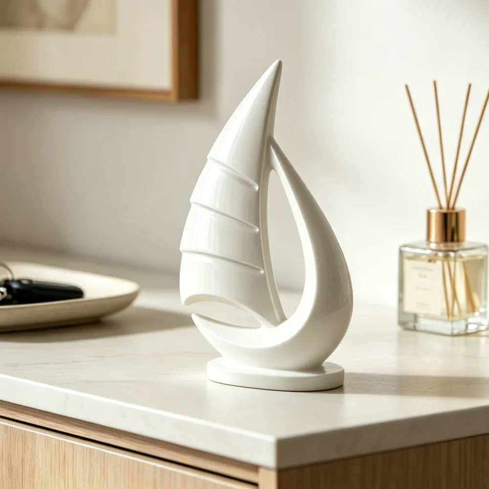 3D printed Sailboat Statue Simple Nordic Shelf Decor Ornament For Bookcase Modern Nautical Home Decor Desk Display Craft Gift