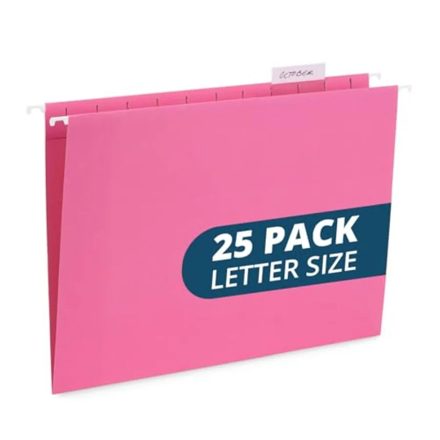 

25 Hanging File Folders Letter Size, Reinforced Hanging File Folders, Designed for Home and Office Color Coded Organization