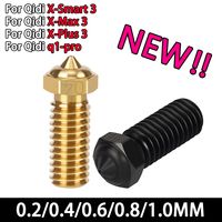 Nozzle For Qidi Q1 pro / X PLUS 3/ X MAX 3/X SMART 3 Plated Copper Clone Nozzle Brass Hardened Steel Nozzle