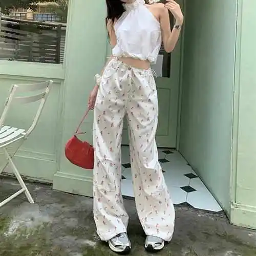

Loose Faion High Waist Casual Dstring Women's Slim White Outdoor Clothing Waterproof PVC Knitted Fabric Winter Wear