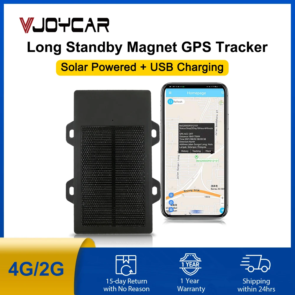 50pcs/lot Solar Panel Car Container GPS Tracker 180-Day Standby 4G Asset Magnet Locator Waterproof Dismount Shock Alarm Free APP