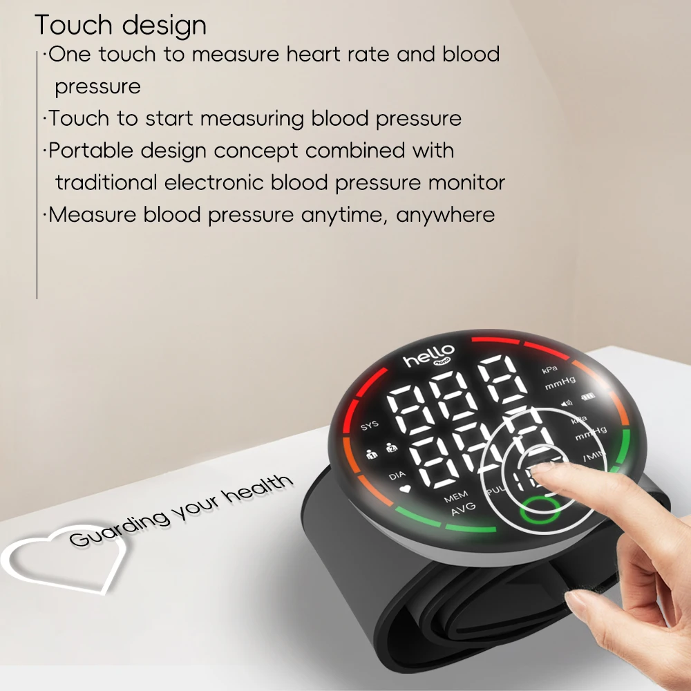 Wrist Sphygmomanometer Home Medical Blood Pressure Fully Automatic Electronic Measuring Instrument With Large Screen