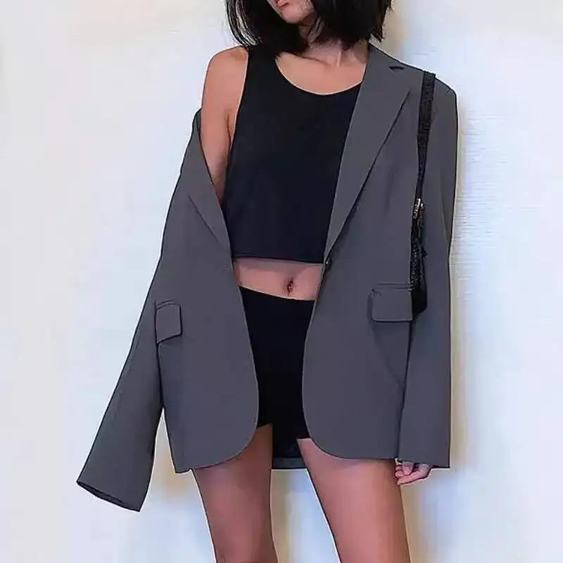 

2025 Women Suit Jacket Autumn New Mid-length Solid Color Commuter All-match Fashion Casual Suit Sweater For Women