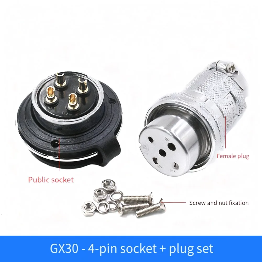 1 Set DF30 Aviation Connector（Male+Female）4 Pin Male+Female Installation  Positive Cable Connector DF30 Aviation Connector