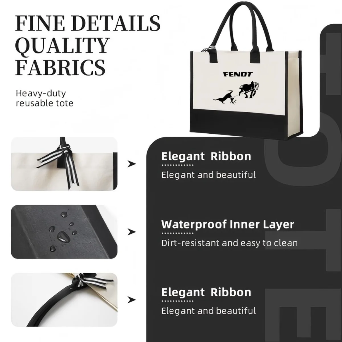 FENDT 2026 وصول جديد موضة عملية واسعة قابلة لإعادة الاستخدام حمل حقيبة نمط طباعة 2 لهجة الثقيلة حقيبة كتف كبيرة لجميع D