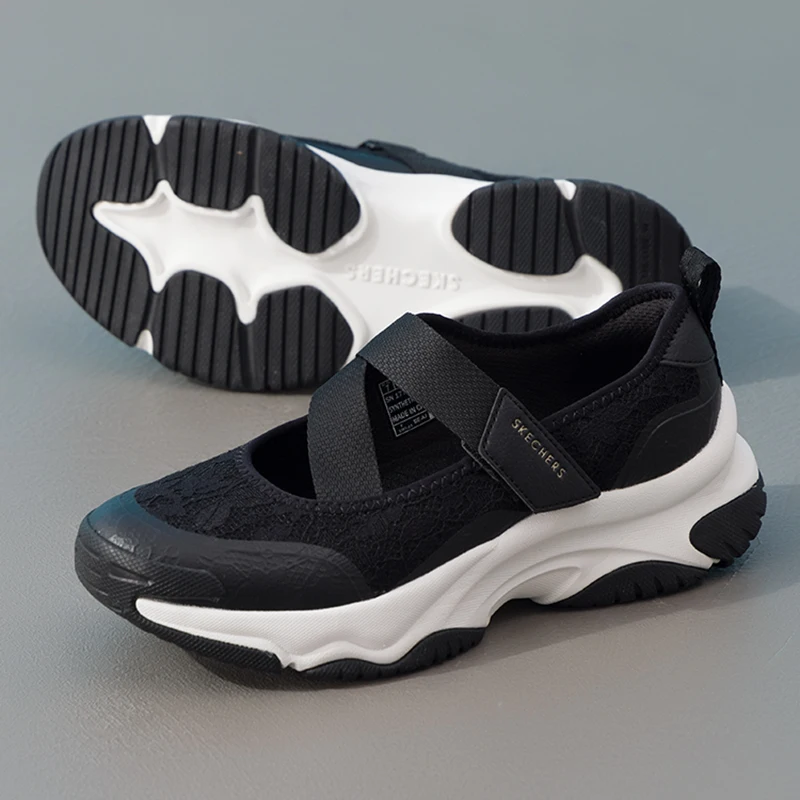 Женская обувь Skechers Bob's Sport, женские повседневные туфли Мэри Джейн, дышащие кроссовки из сетки 177604-Blk