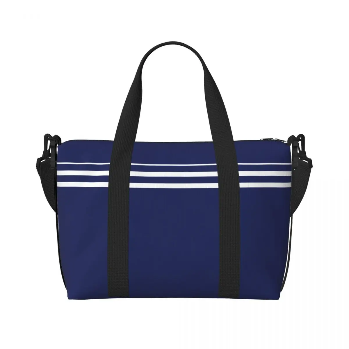 Custom Navy Blue Stripes Nautical Anchor Grocery Shopping Tote Bag Women Big Capacity Gym Beach Travel Bags