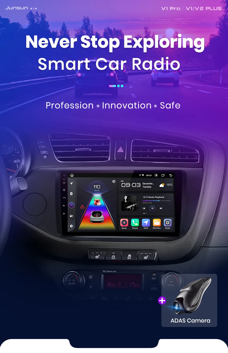 Junsun carplay android auto autoradio für kia ceed jd cee'd 2012-2018 intelligente systeme stereo multimedia autoradio – Detail 2