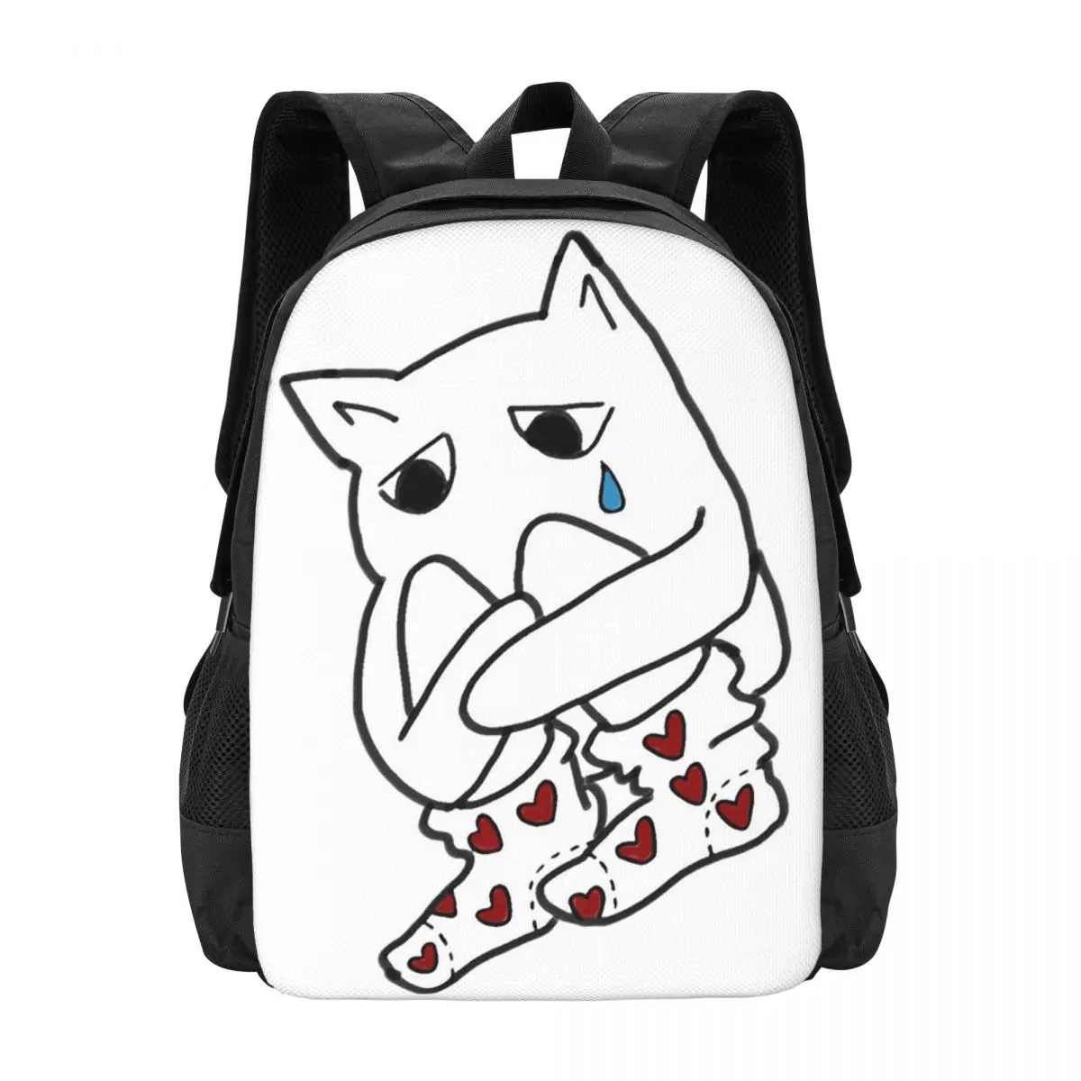 

Sad Cat With Socks On Backpack Hot Sale Daypack Large Capacity Children BookBag School Bag Shoulder Bags for Men Women