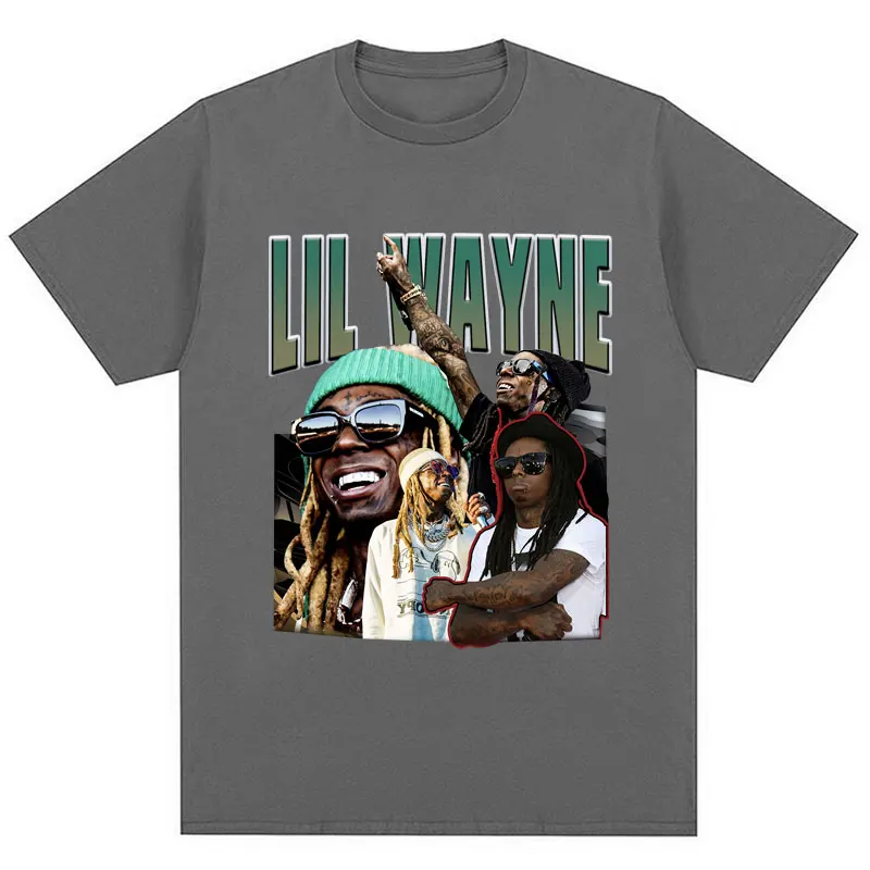 Vintage Rapper Lil Wayne Print T-shirts Men Women Hip Hop Punk Oversized T Shirt Cozy Cotton Trendy Gothic T Shirts Streetwear