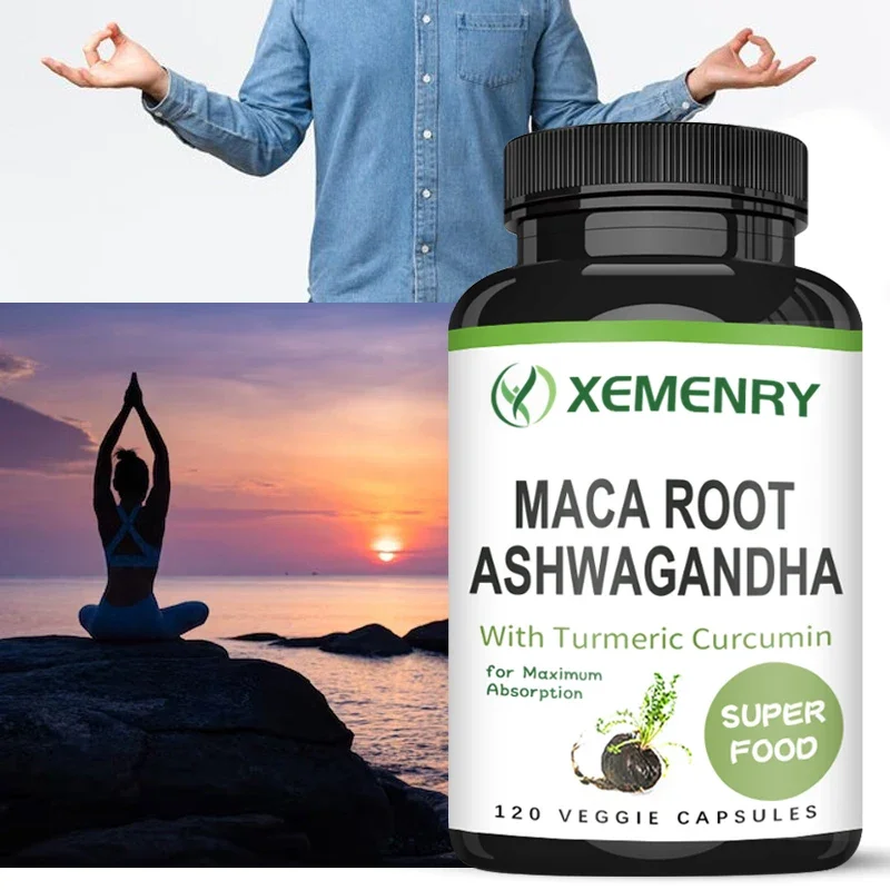 

Maca Root + Ashwagandha Supplement - Improve Mood, Relieve Stress, Increase Explosive Power, Enhance Energy and Endurance