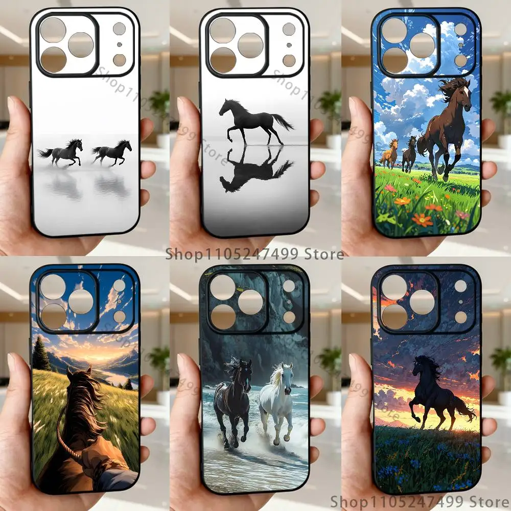 

Artistic Galloping Horse Phone Case For iPhone 17,16,15,14,13,12,11,Pro,Max,Plus,E,Air,Mini Protective TPU Cover