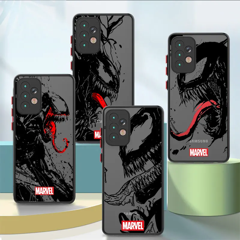 Case for Samsung Galaxy A14 A70 A30 A34 5G A30s A51 A13 A52 A31 A12 A50 A71 4G Shockproof Armor Clear Marvel Venom Soft Cover