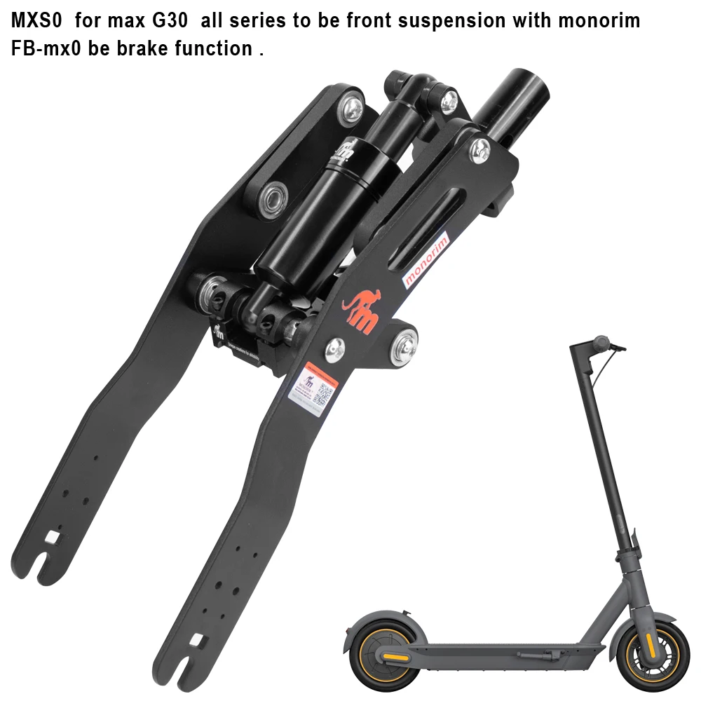 Monorim MXS0 Suspension for Segway Ninebot Max G30 D/E/P/DII/LEII/LD/LE/LP, Upgraded front wheel to disc brake via FB MX0