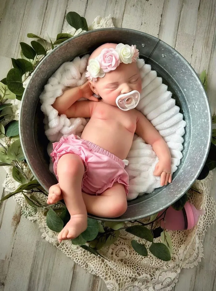 18 インチローラーシリコーンベベリボーンガール手作りリアルな 3D 塗装スキン新生児女の子子供のための誕生日プレゼント