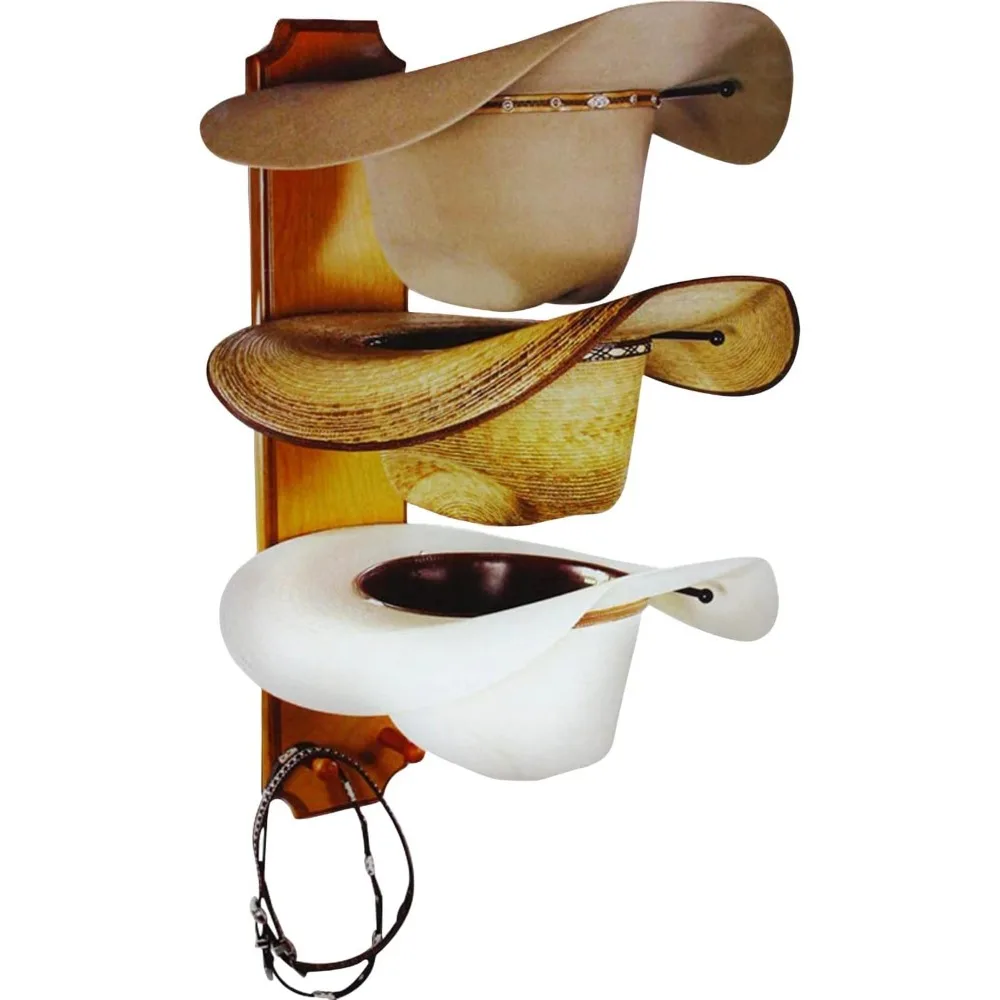 

Unisex Ranch&Reg; Rolled Oak 3 Tiered Cowboy Hat Rack Light Brown One Size