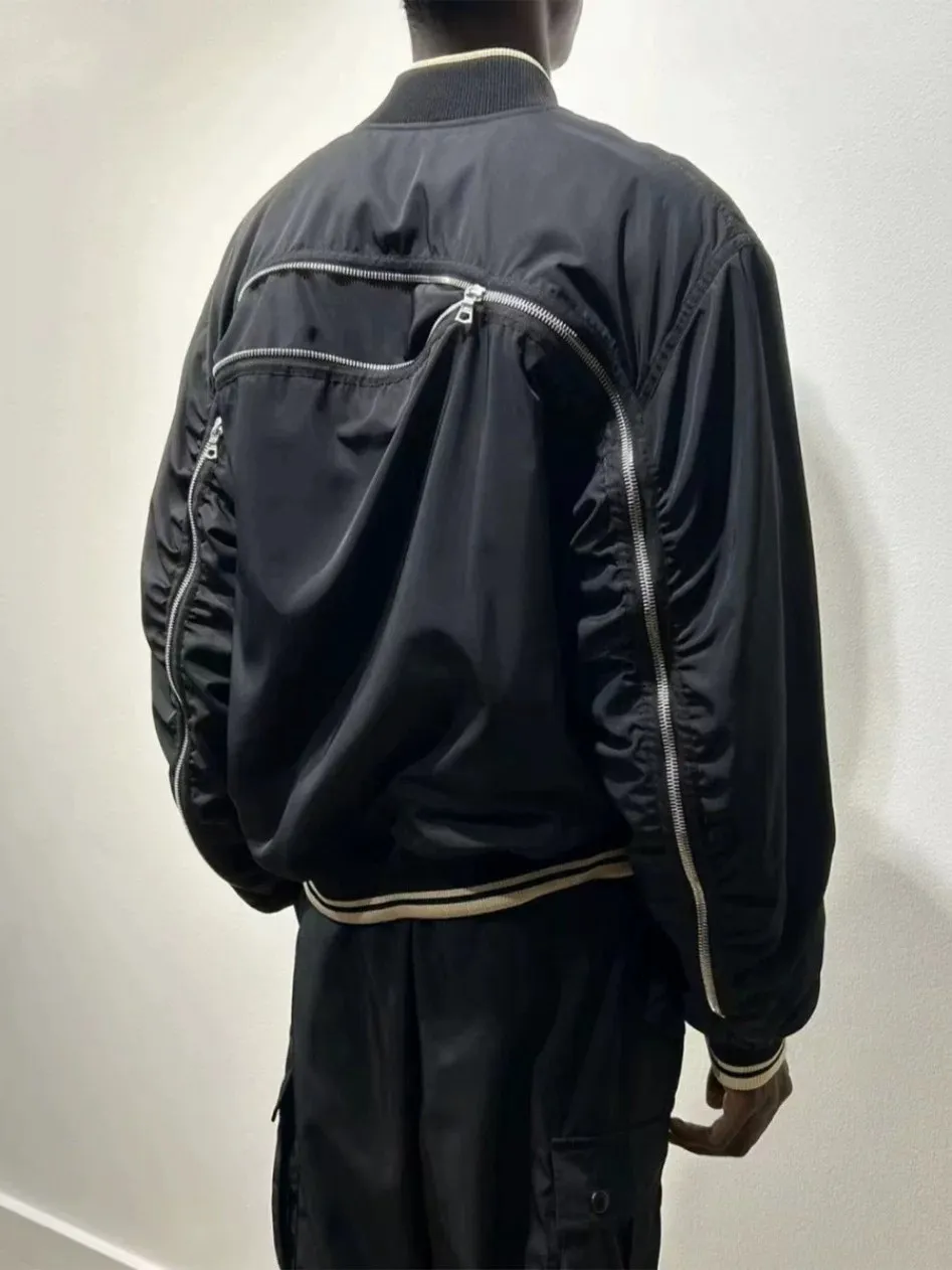 

Мужская свободная куртка Cleanfit из утолщенного нейлона и хлопка с молнией и воротником-бомбер, осенняя, с длинными рукавами