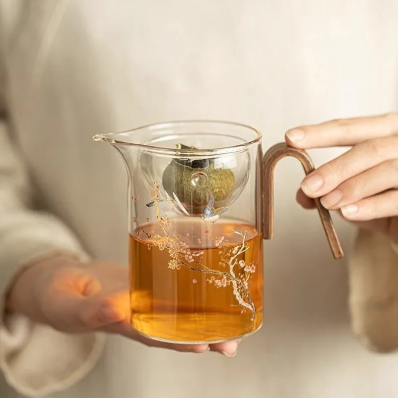 Anti Scalding Fair Cup Large Capacity Tea Leakage Tea Filter Integrated Set Chinese Style Tea Dispenser Public Cup with Handle