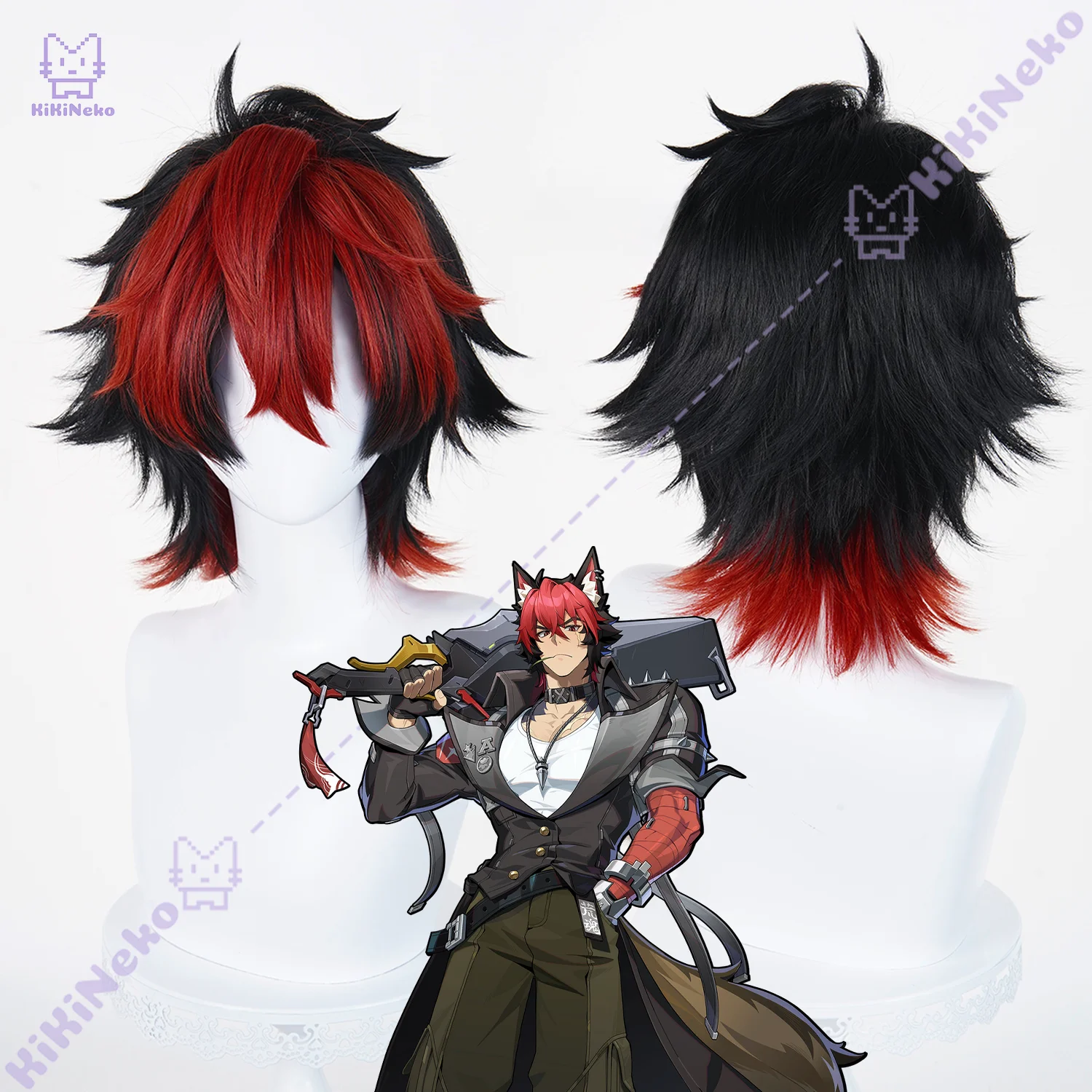 

Game Zenless Zone Zero Komano Manato Косплей Парик Черный Красный Короткие Волосы Manato Косплей Волосы Для Comicon Вечеринка Взрослых Женщин Мужчин