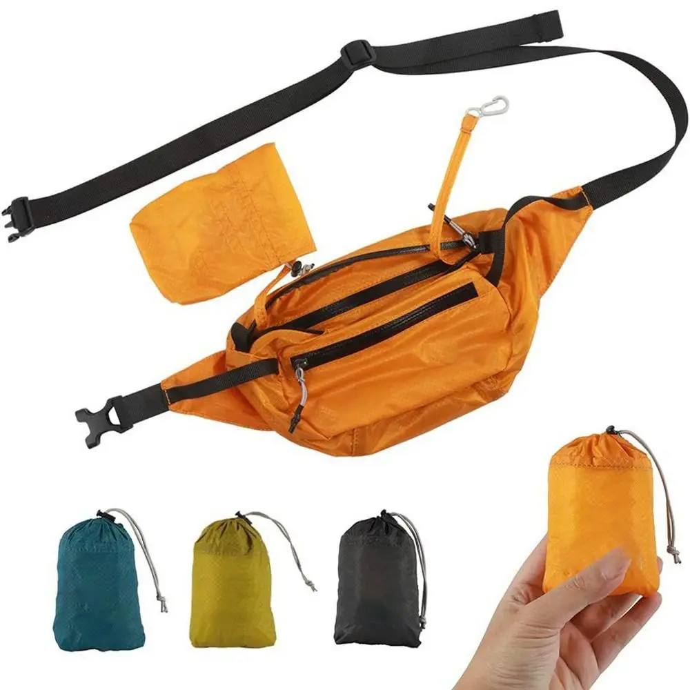 Packable Sports Waist Pack Fashionable Folding Outdoor Crossbody Bag Travel Lightweight Hiking Pouch