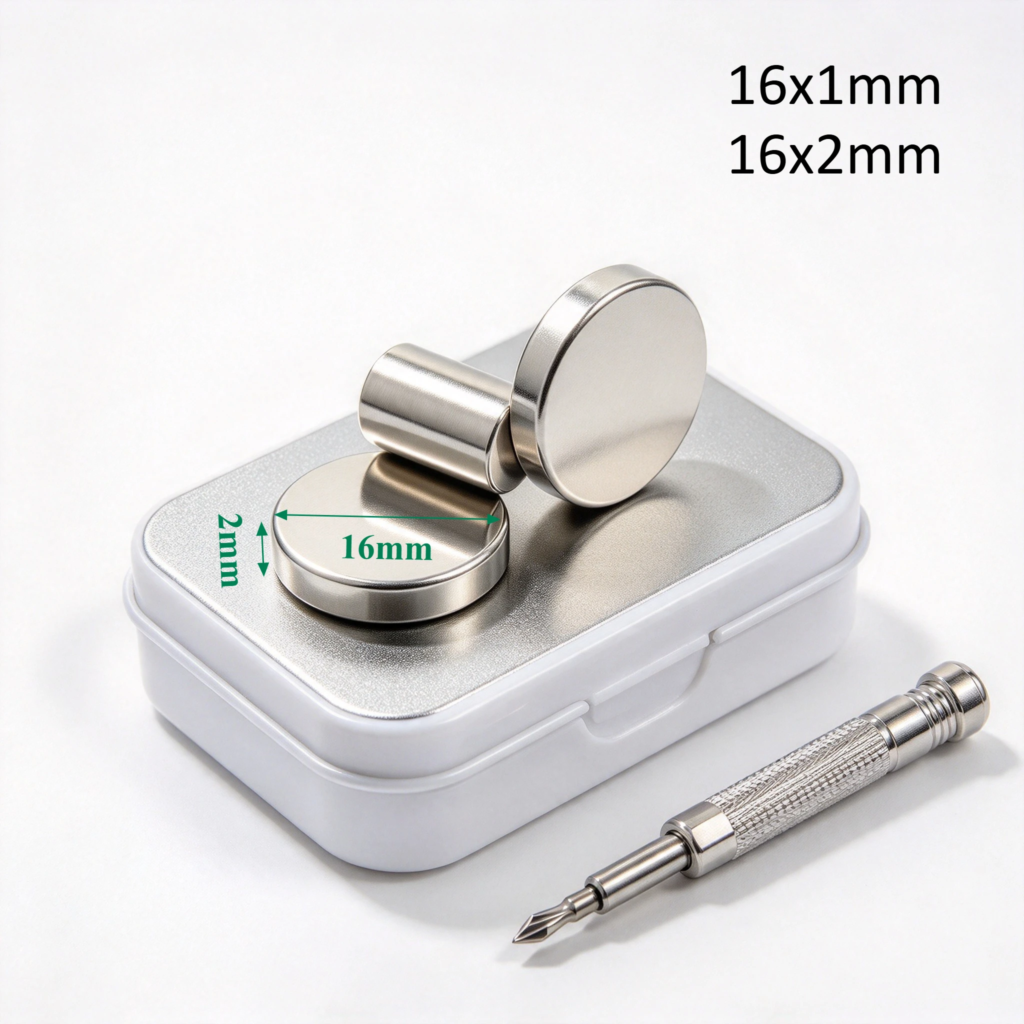 16x1mm 16x2mm Small Round Disc Rare Earth Neodymium Magnet Permanent Strong Magnets for Handmade & Hobby Projects 16*1mm 16*2mm