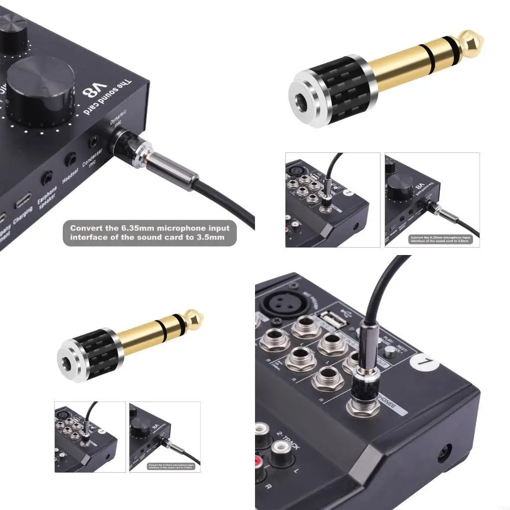 193A Auditory Plug Adapter 6.35mm Male to 3.5mm Female for Amplifiers Mixing Consoles