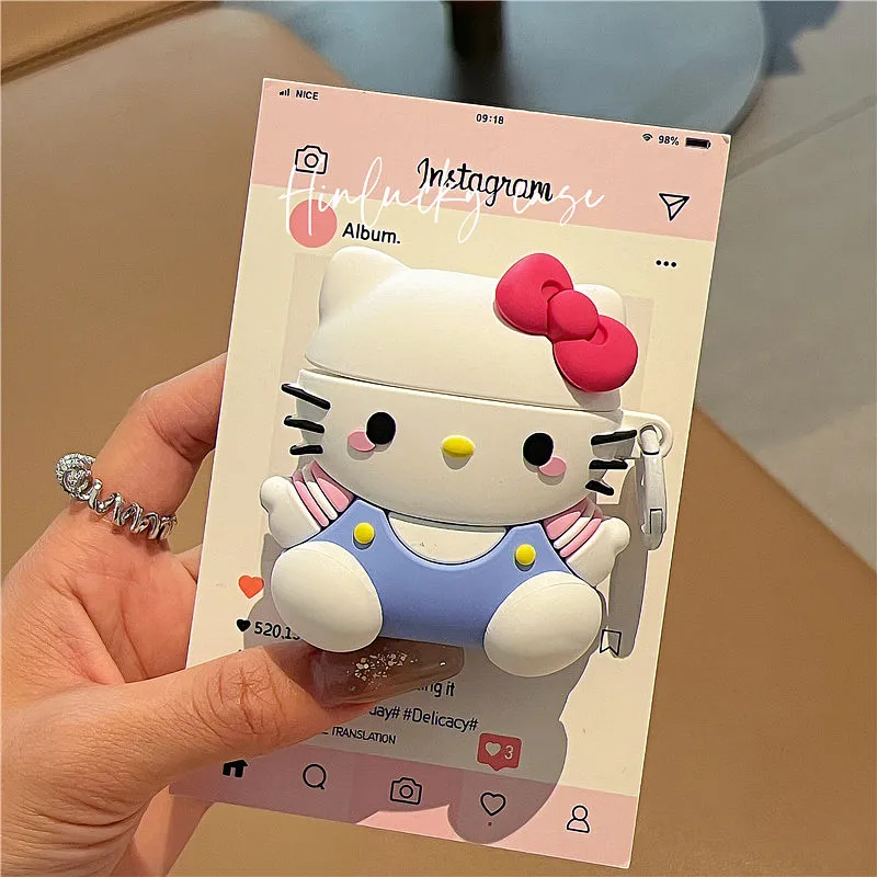 Милый аниме Sanrio Kawaii Hello Kitty для Airpods Pro 2 1 3, чехлы для гарнитуры, подарок для девочек, защитный чехол для беспроводных Bluetooth-наушников