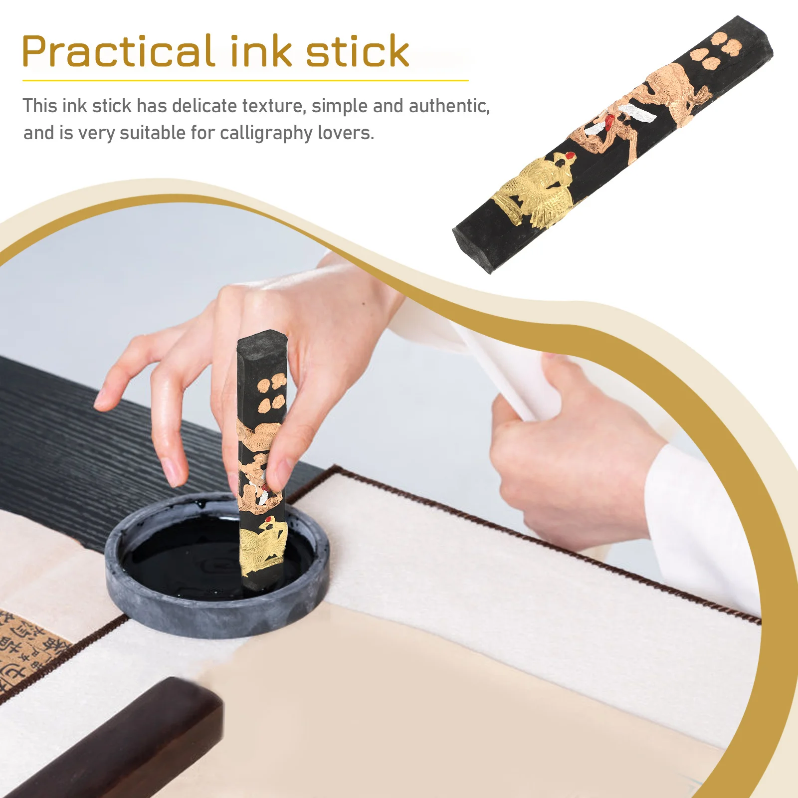 التنين الحبر عصا اليدوية كتلة الحبر الصينية للخط اللوحة طحن دائم السلس حافة القرطاسية الإبداعية #6