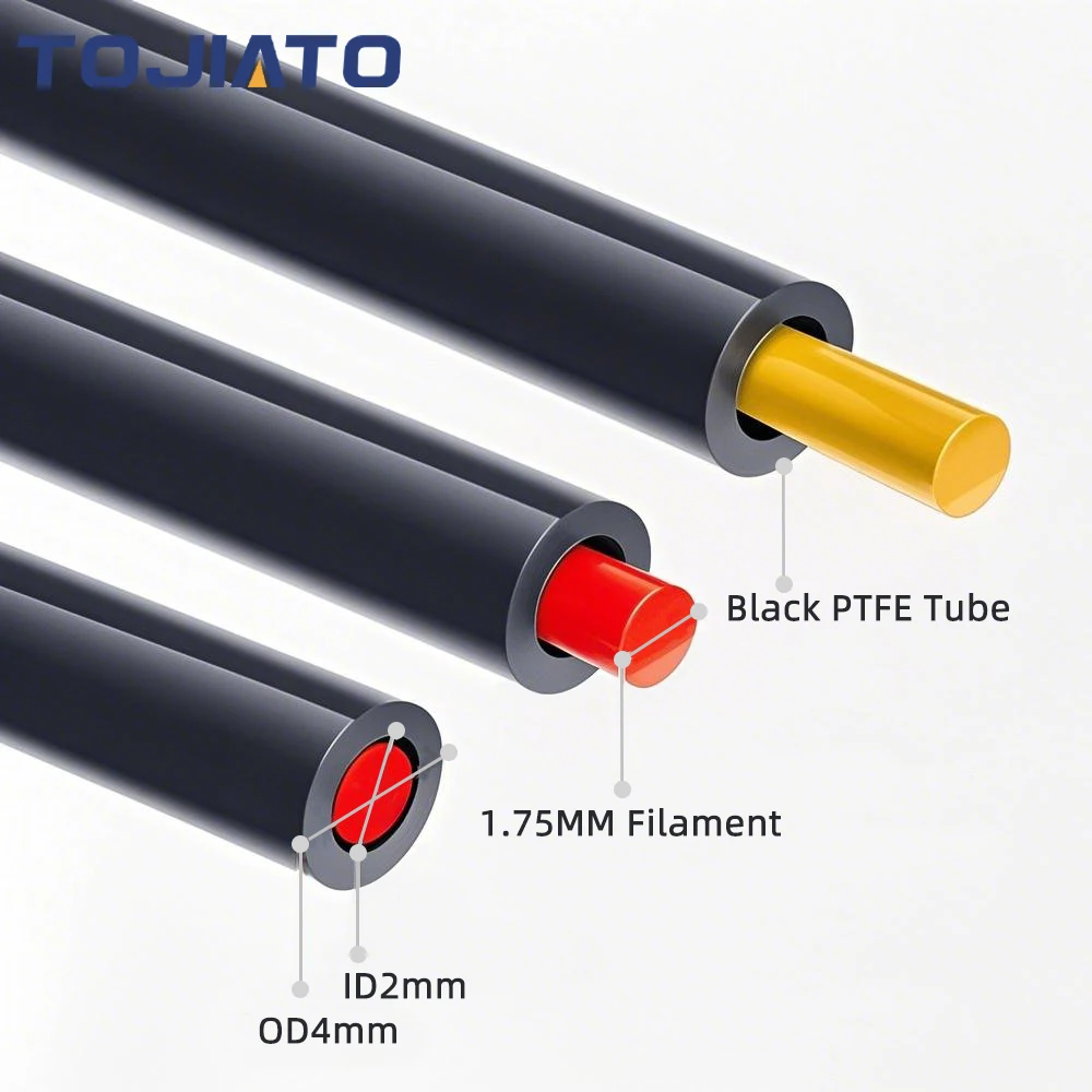 1/2/4M 3D Drucker PTFE Rohr Bowden Extruder J-kopf V5/V6 Hotend 1,75mm Filament ID2mm OD4mm Teflonto Rohr für Ender3 Bambu Labor – Detail 3