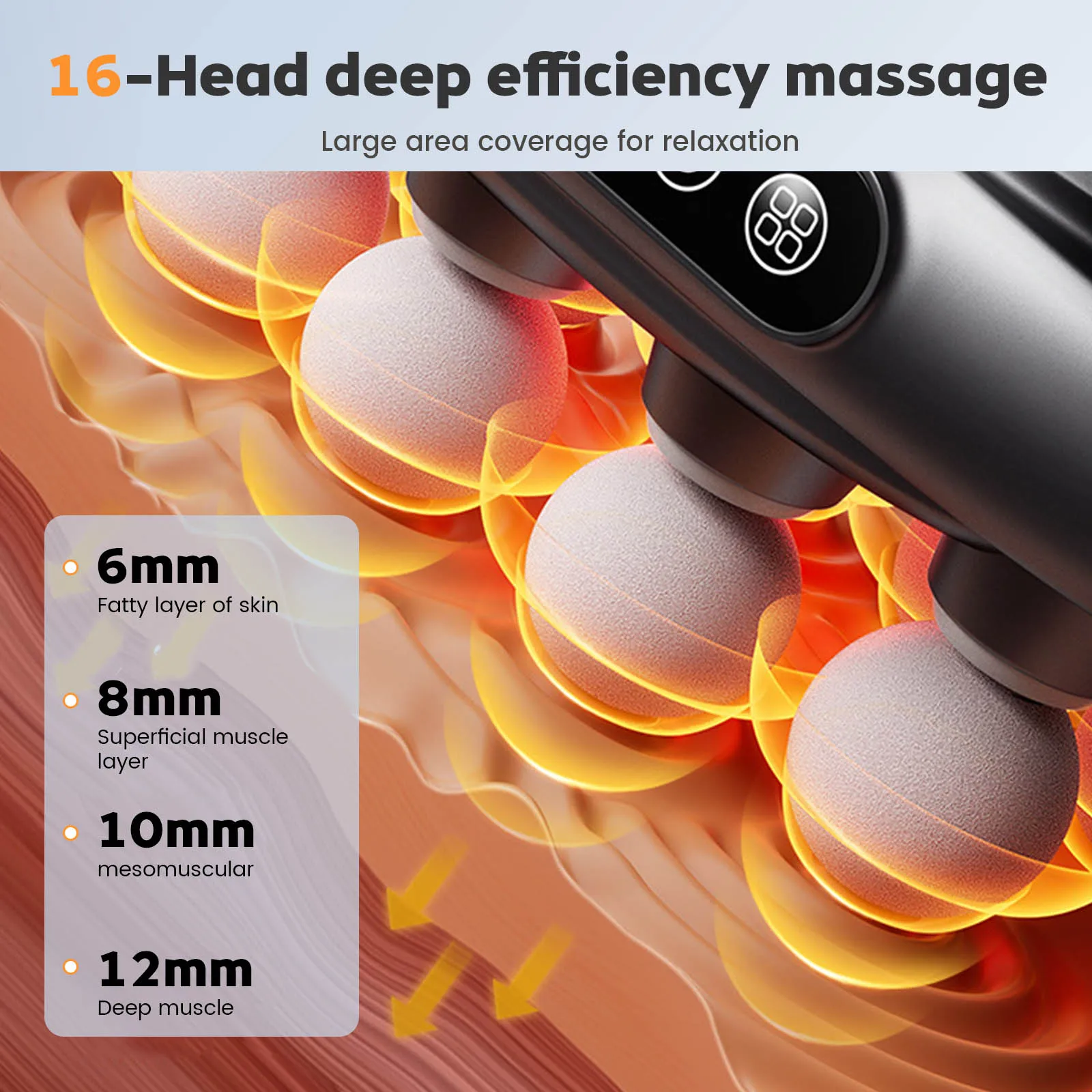 筋膜ガン筋肉マッサージガン高周波バックウエストマッサージ機 16 ヘッドボディショルダープロフェッショナル筋膜マッサージガン