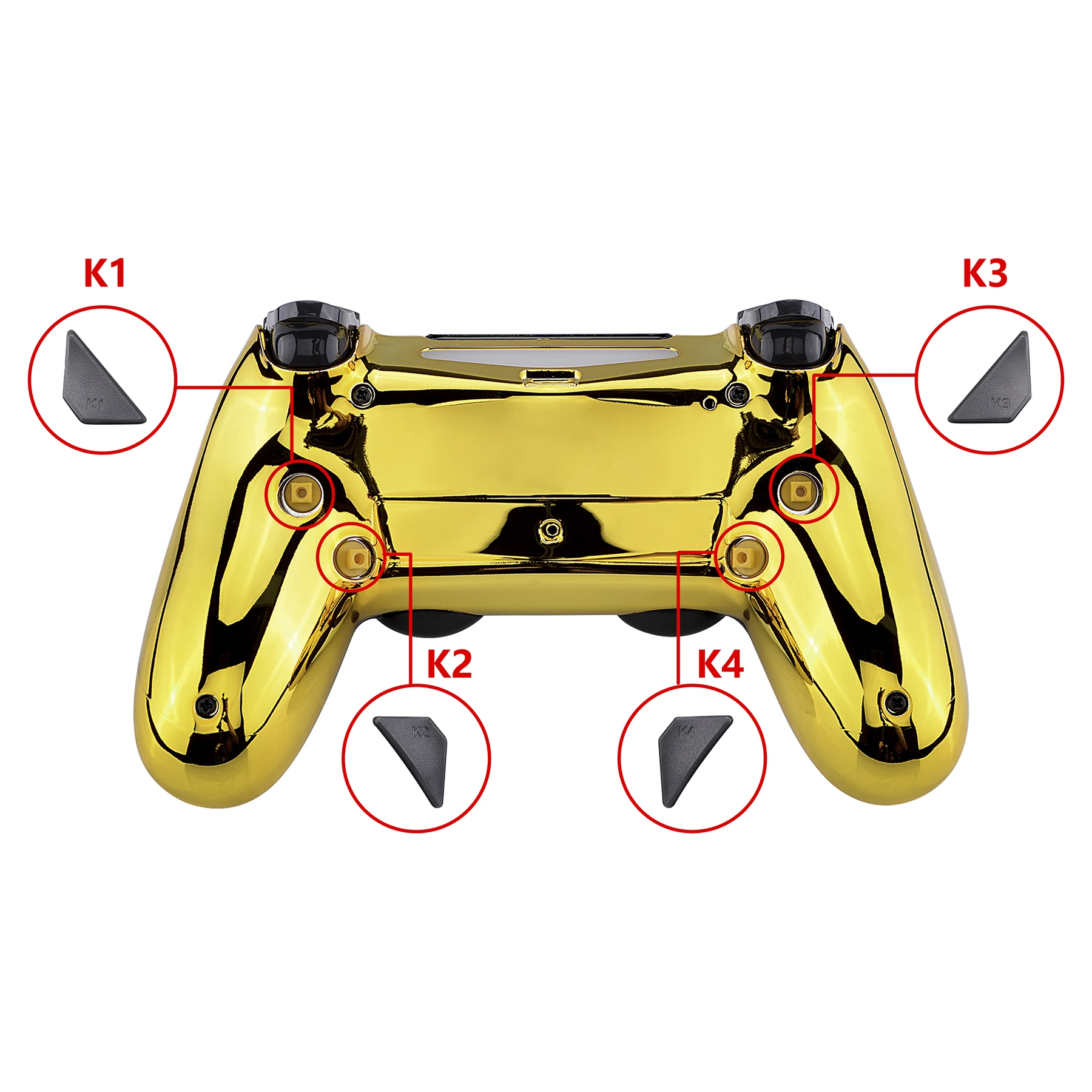 Kit de remappable eXtremeRate Dawn pour contrôleur ps4 Slim Pro JDM 040/050/055 avec coque arrière et 4 boutons arrière