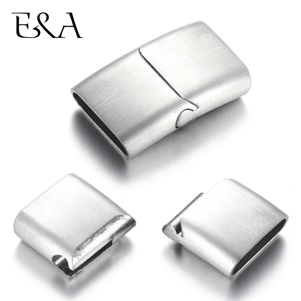 Stainless Steel Magnetic Clasps Brush Hole 16*5mm Leather Cord Connect Magnet Buckle Bracelet Making DIY Jewelry Findings