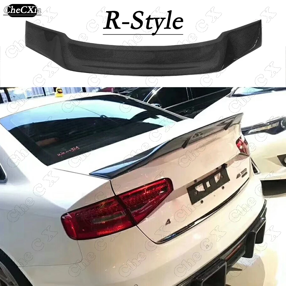 

For Audi A4 S4 RS4 B8.5 Glass Fibre Highquality Rear Spoiler Coupe 2013-16 Trunk Lid R Style Carbon Fiber Exterior Rear Spoiler