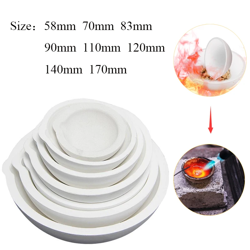 Quartz Bowl Crucible Furnace Alta Temperatura Derretimento Fundição Refino Dourado Prata Ferramentas de Jóias 100g5000g