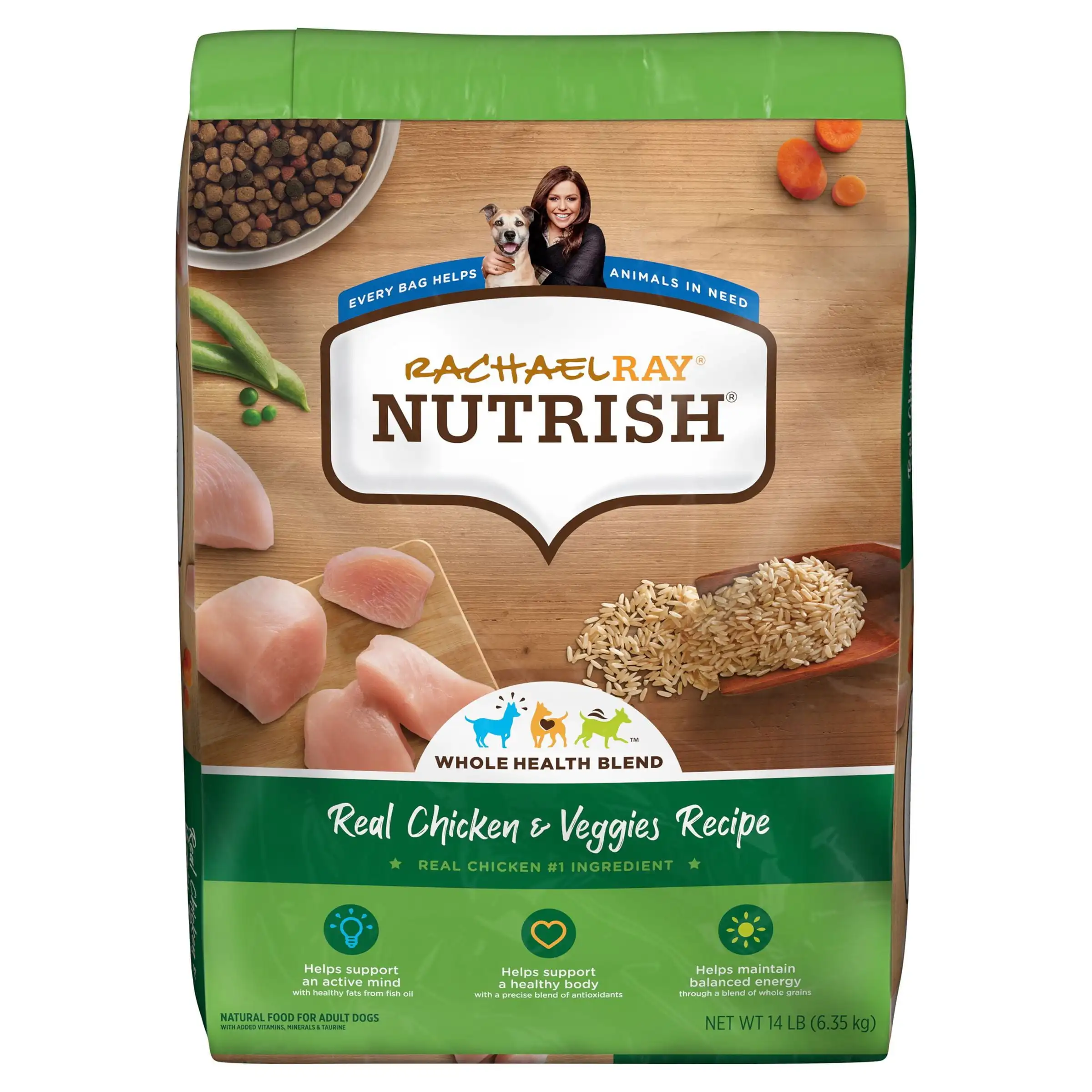 

Rachael Ray Nutrish Dish Real Chicken & Veggies Recipe Dry Dog Food, 14 lb. Bag