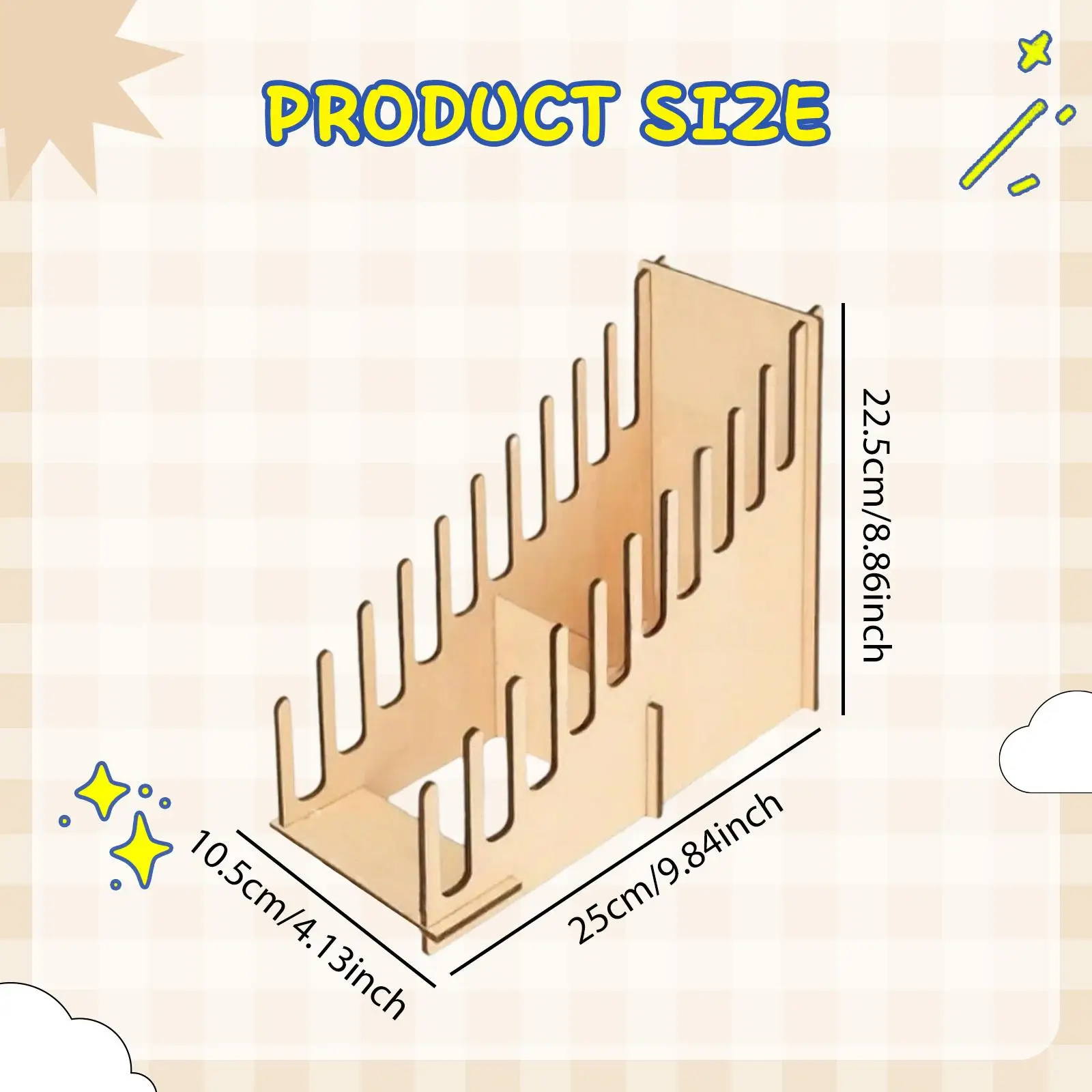 Card Display Shelf Wooden Material Greeting Card Rack Brochure Organizer for Store Vendor Home Use